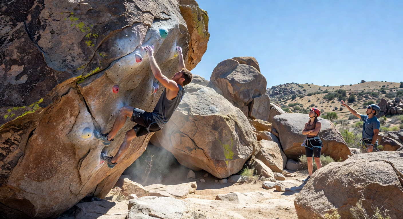 Bouldering on natural rock formations