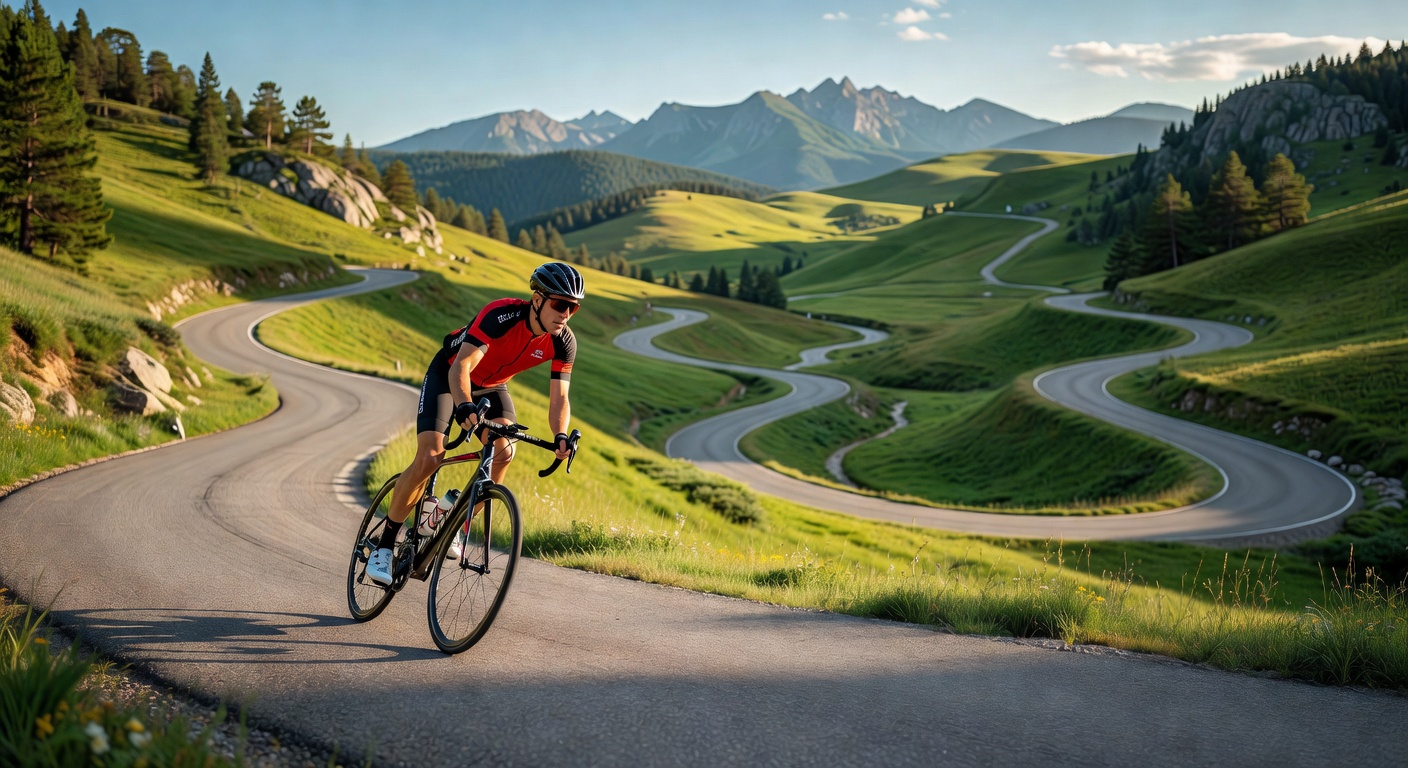 Cycling through Patagonian mountain roads