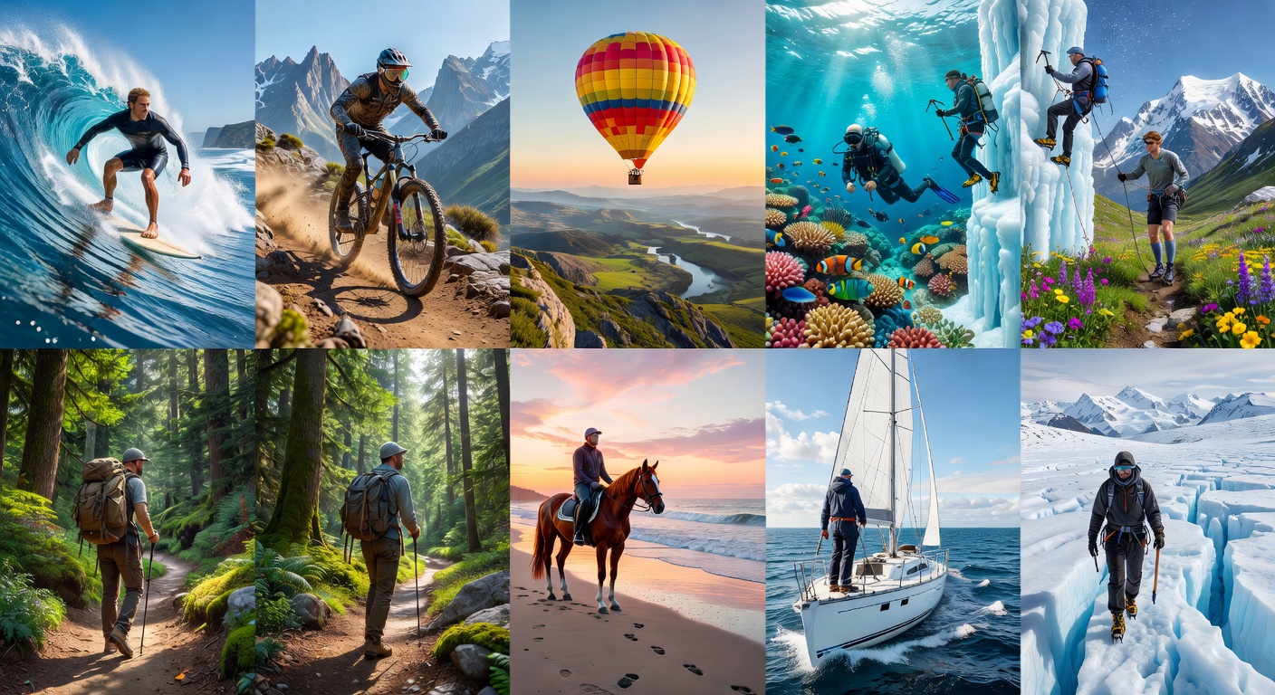 Glacier hiking with crevasses