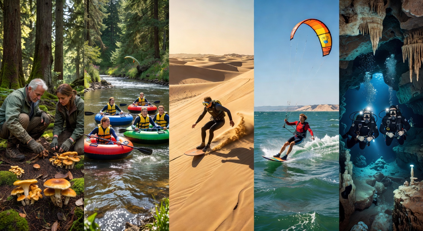 Kite surfer soaring over turquoise ocean waves