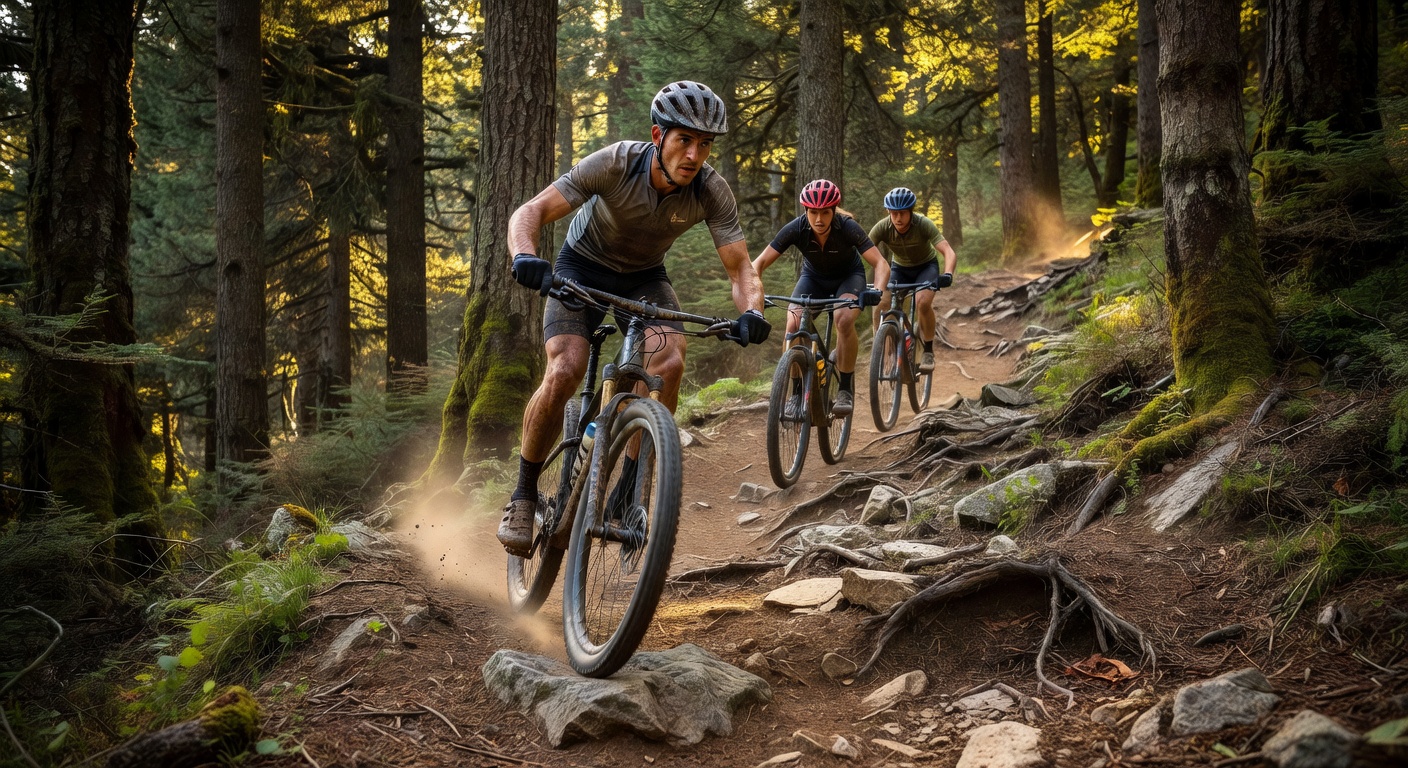 Mountain biking through Patagonian trails