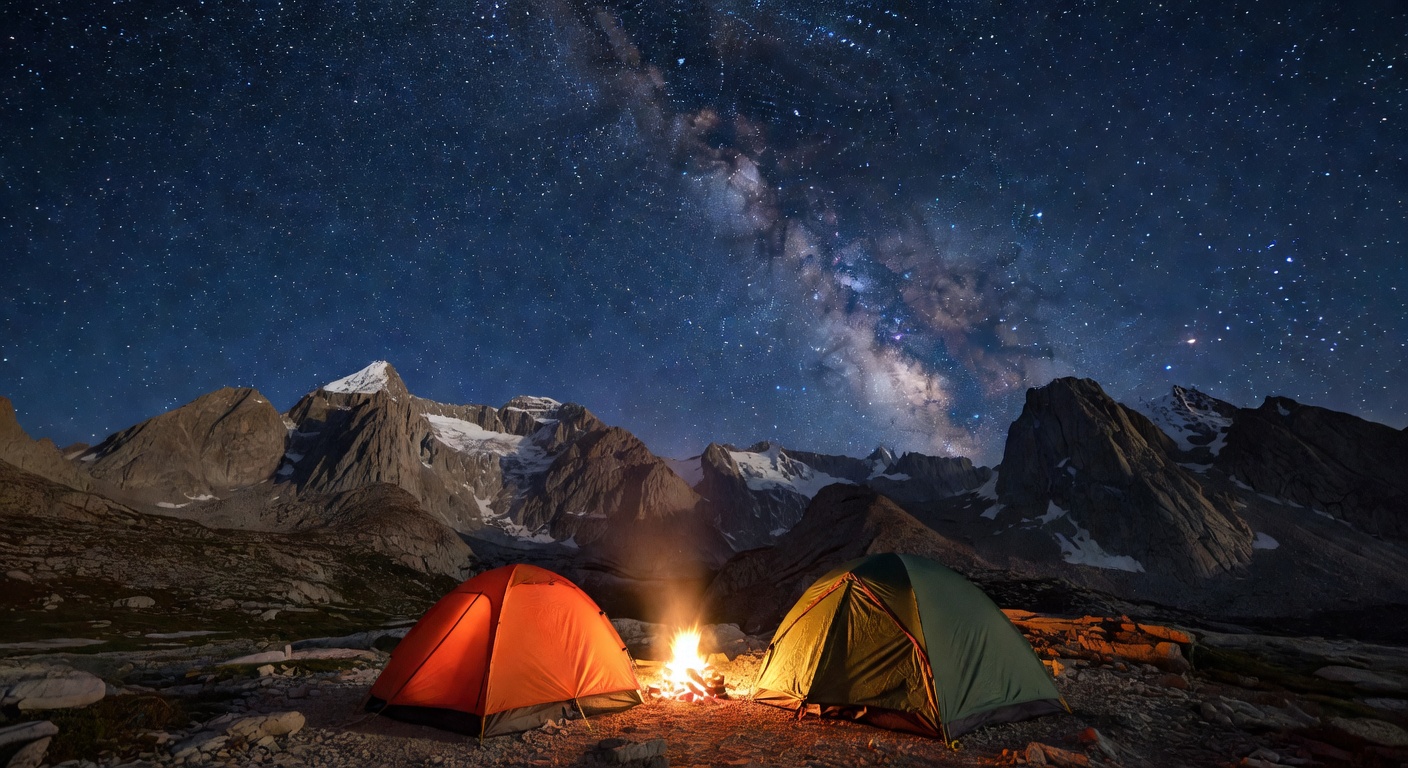 Camping at mountain peaks