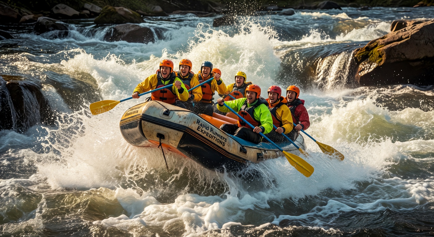 Rafting turbulent Patagonian rivers