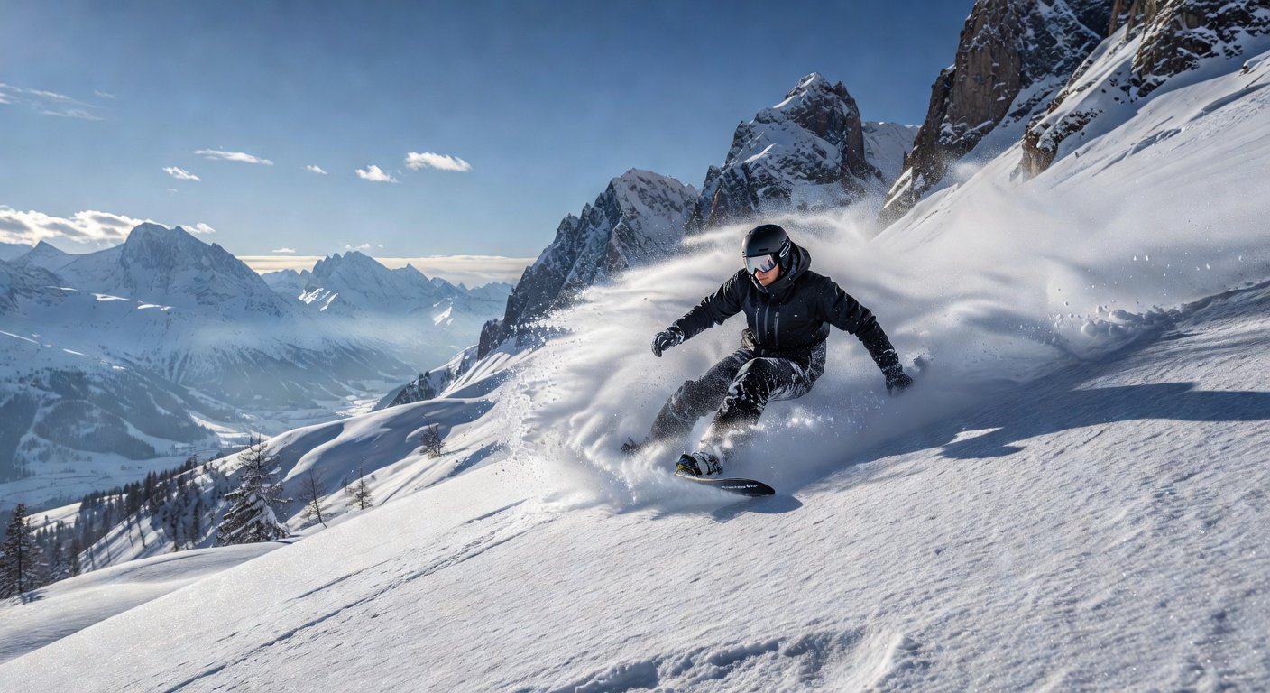 Snowboarding on Japanese slopes